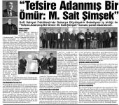 “Tefsire Adanmış Bir Ömür: M. Sait Şimşek”