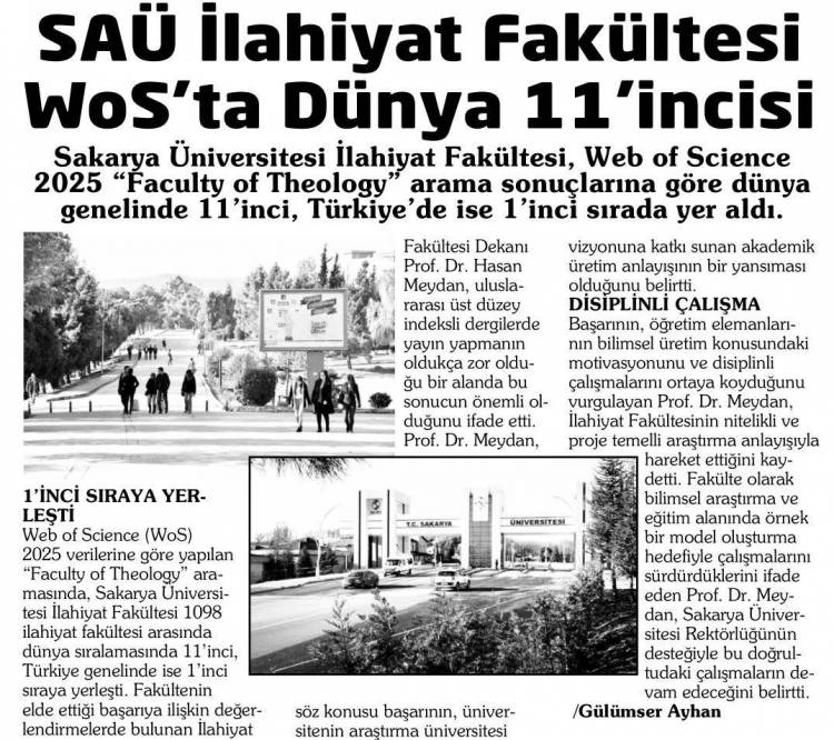 TÜRKİYE’DE BİRİNCİ DÜNYA’DA ON BİRİNCİ SIRADAYIZ