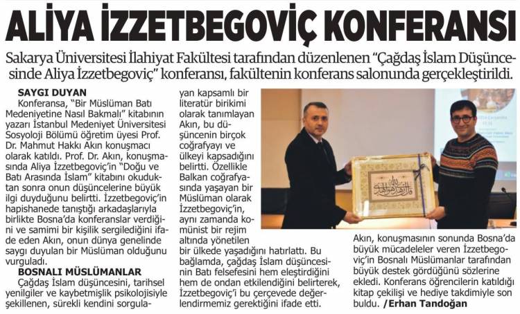 Fakültemizde Aliya İzzetbegoviç Konuşuldu