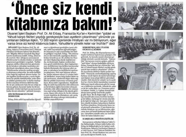 Diyanet İşleri Başkanı Tarafından Verilen “Bilgiden Bilince” Konulu Konferans