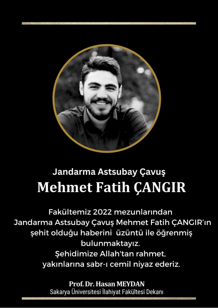 Mezunumuz Mehmet Fatih Çangır Şehit Oldu