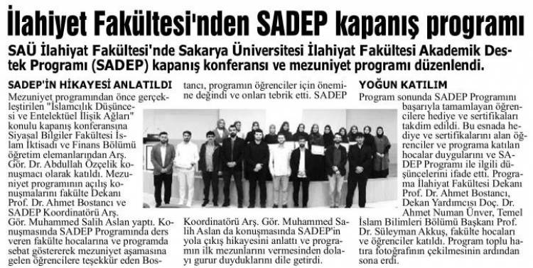 (SADEP) Kapanış Konferansı ve Mezuniyet Programı