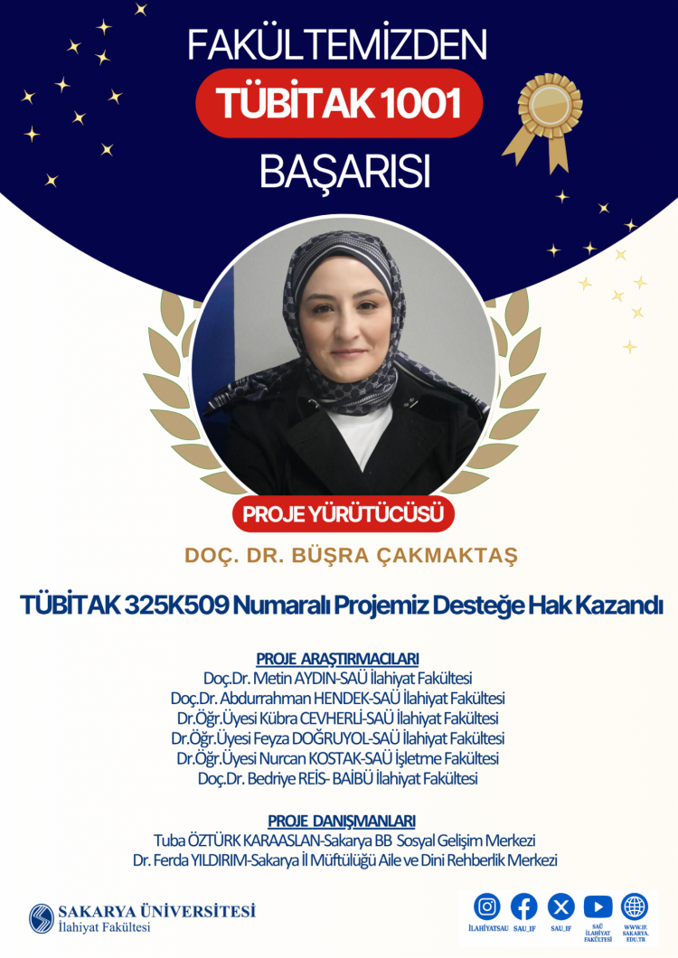 Fakültemizden TÜBİTAK 1001 Başarısı: Doç. Dr. Büşra Çakmaktaş’ın Projesi Desteklenmeye Hak Kazandı