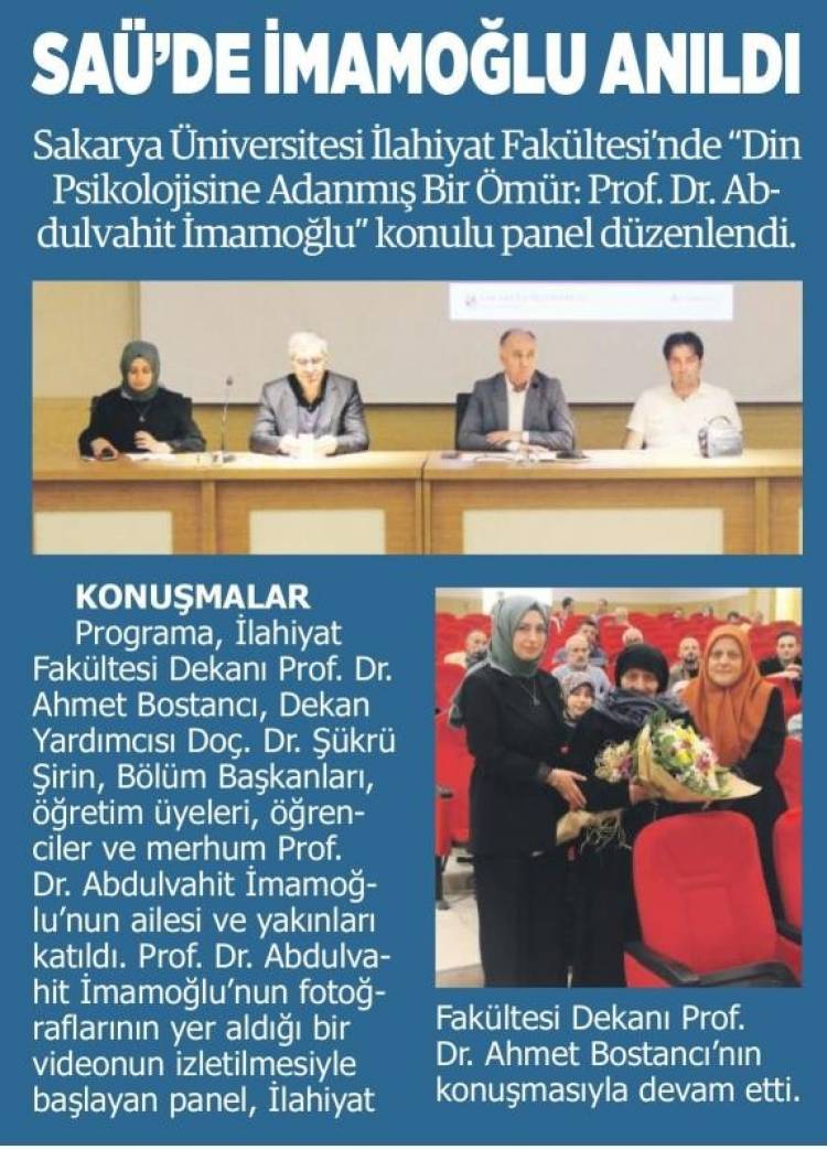 Prof. Dr. Abdulvahit İmamoğlu Anıldı