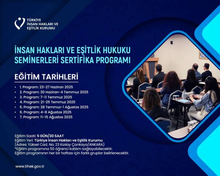 İnsan Hakları ve Eşitlik Hukuk Seminerleri Sertifika Programı