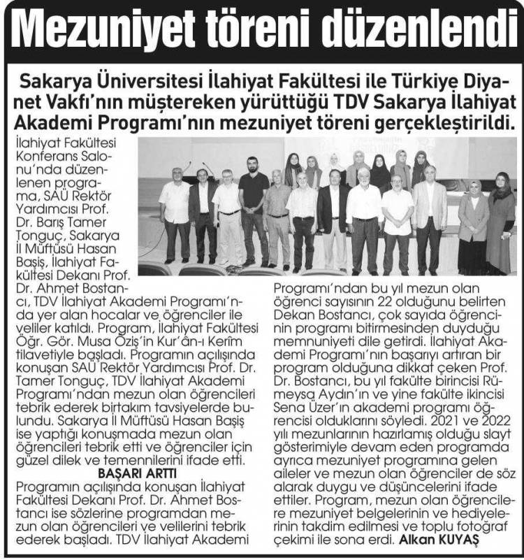 İlahiyat Akademi Mezuniyet Programı