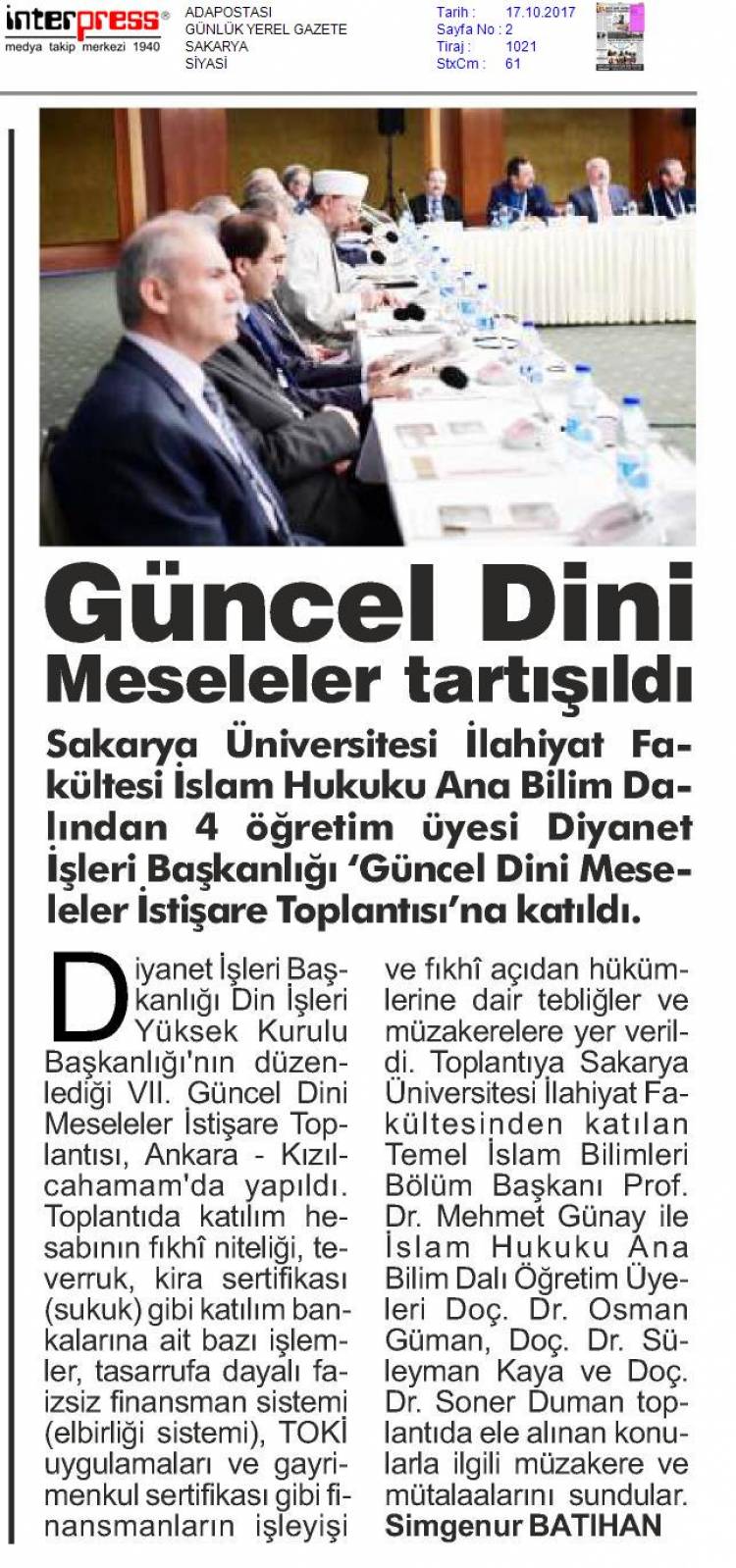 Güncel Dini Meseleler İstişare Toplantısı