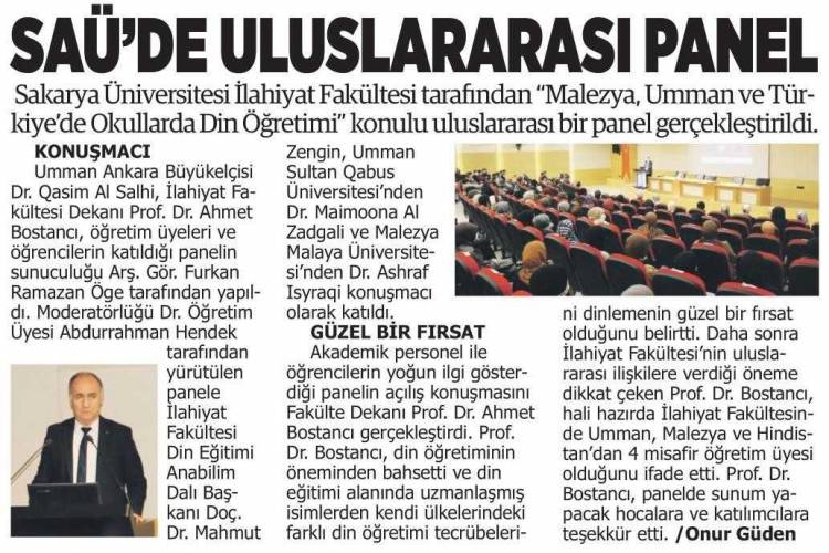 “Malezya, Umman ve Türkiye’de Okullarda Din Öğretimi” Konulu Panel