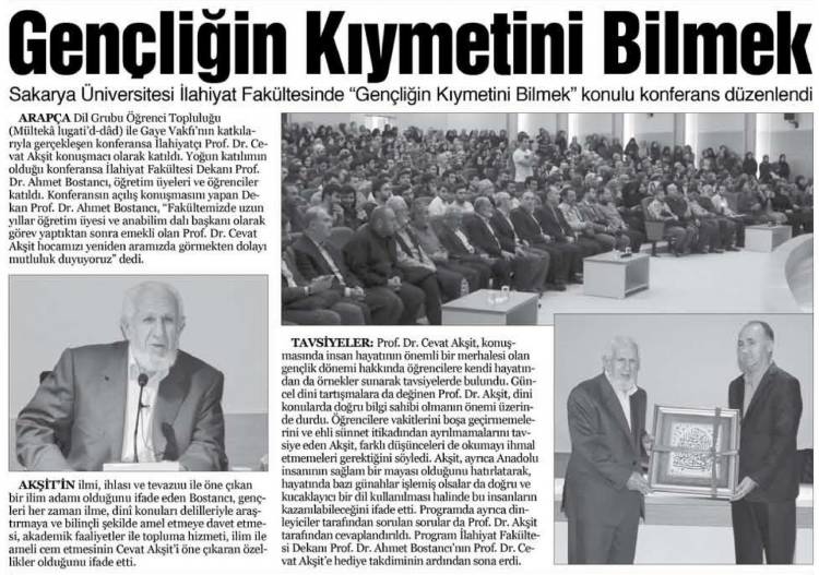 Gençliğin Kıymetini Bilmek Konulu Konferans