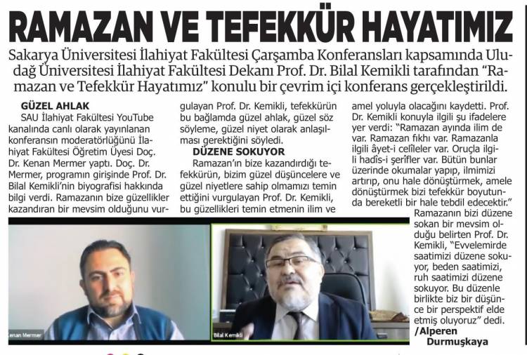 Ramazan ve Tefekkür Hayatımız Konulu Konferans