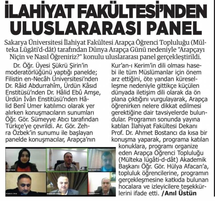 Arapçayı Niçin ve Nasıl Öğreniriz Konulu Uluslararası Panel