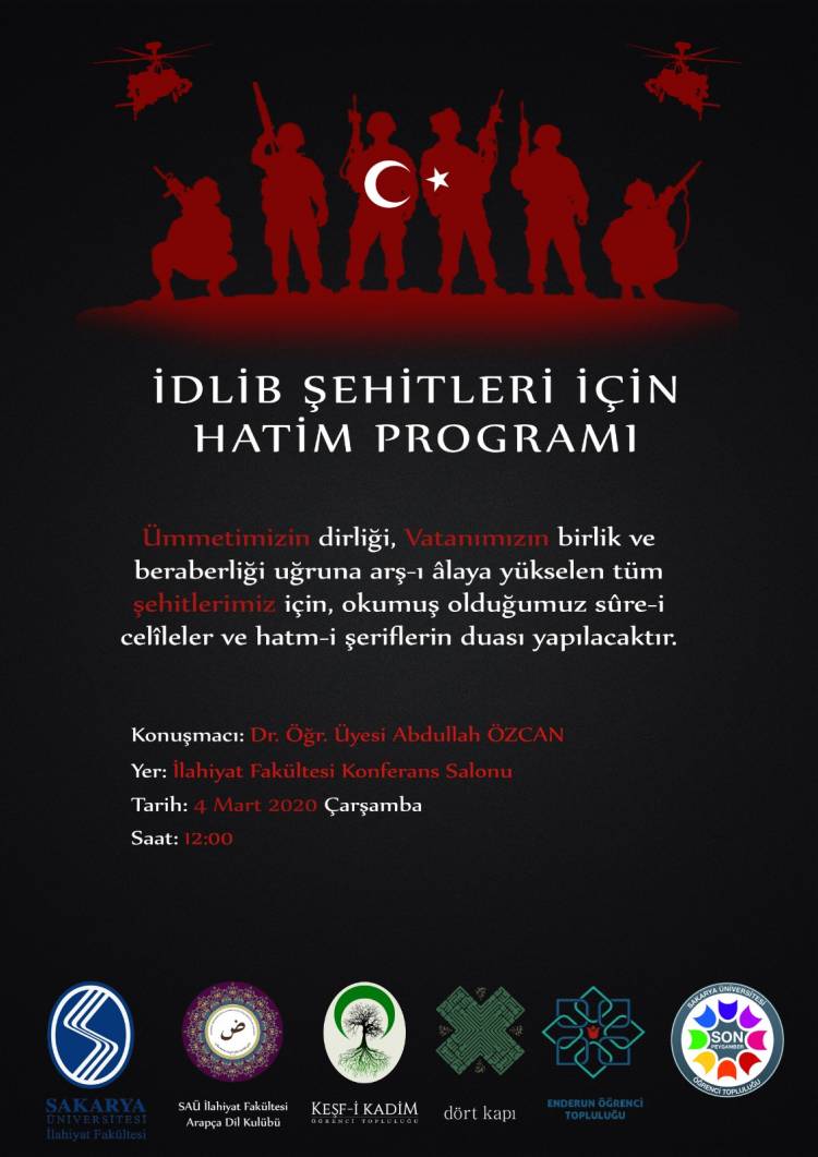 İdlip Şehitlerimiz İçin Hatim Programı