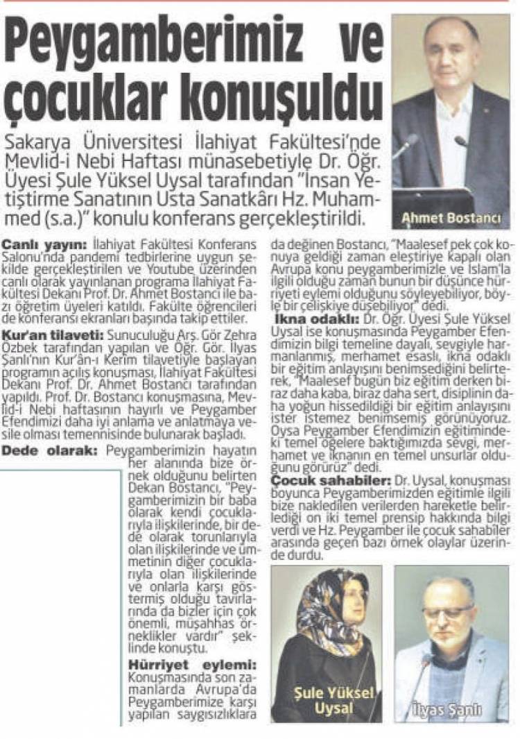 İnsan Yetiştirme Sanatının Usta Sanatkârı Hz. Muhammed (s.a.) Konulu Konferans