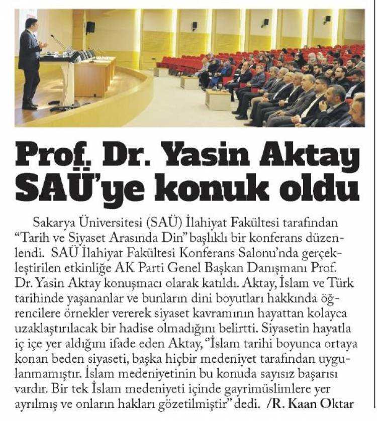Tarih ve Siyaset Arasında Din Konulu Konferans