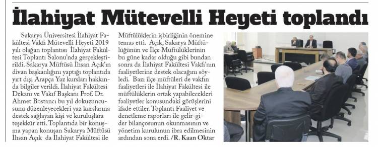 Fakülte Vakfı Mütevelli Heyeti Toplantısı