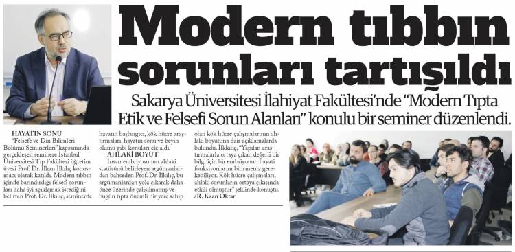 Modern Tıpta Etik ve Felsefi Sorun Alanları Konulu Seminer