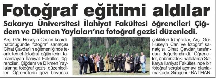 Fakültemiz Öğrencilerinin Fotoğraf Gezisi